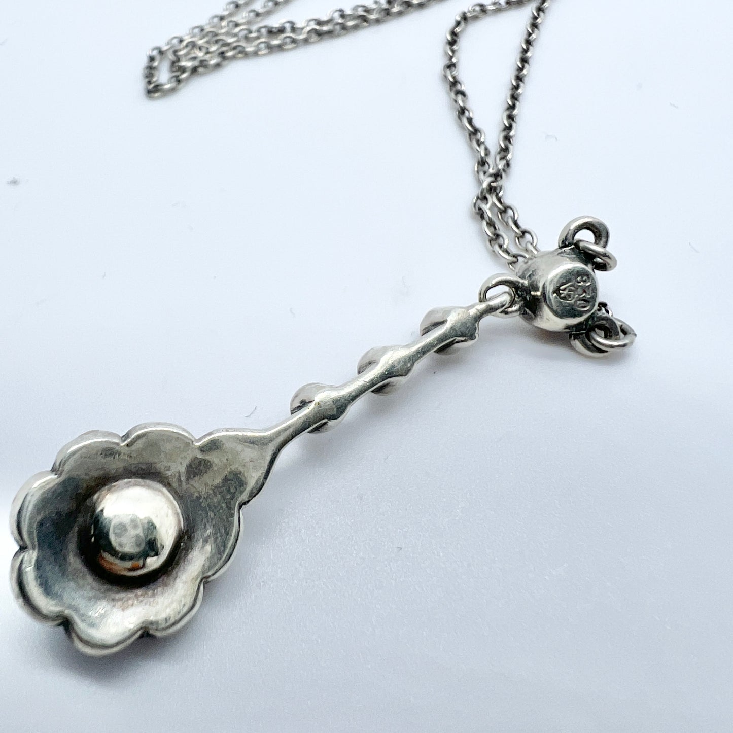 Knoll & Pregizer, Germany c 1920s Sterling Silver Paste Stone Pendant Necklace.