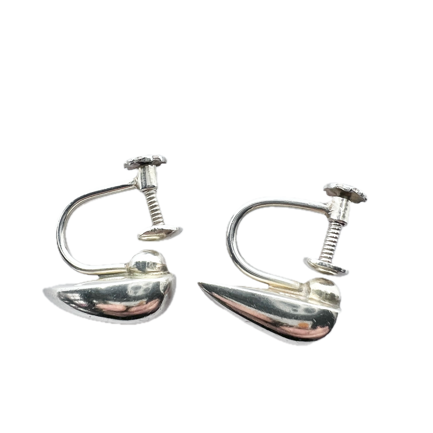 Georg Jensen, Denmark. Vintage Sterling Silver Screw Back Earrings.