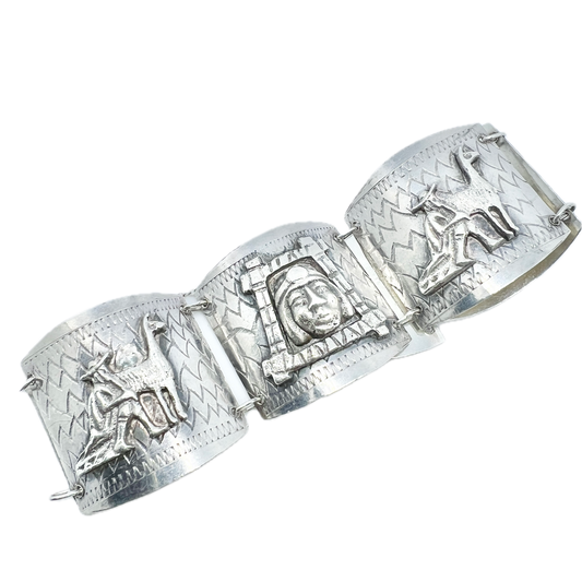Industria Peruana. Peru Vintage 900 Silver Bracelet.