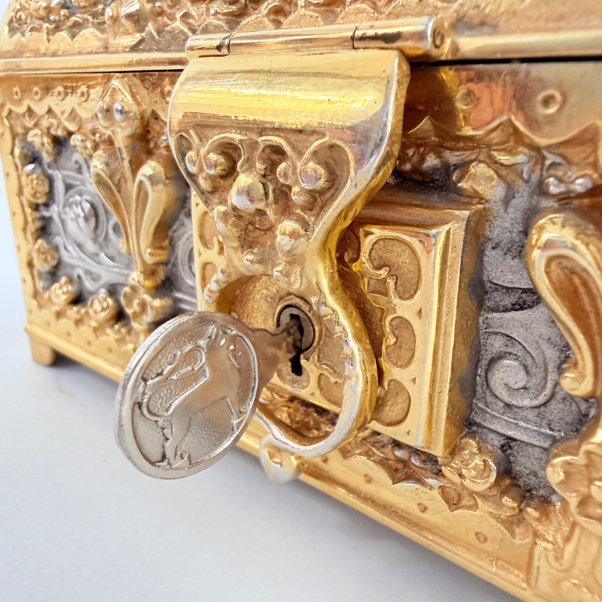 Erhard & Söhne, Germany. Art Nouveau Jugendstil Jewelry Box Casket
