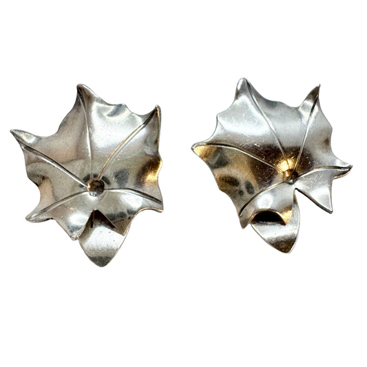 Gertrud Engel for Michelsen, Sweden 1954. Vintage Sterling Silver Earrings. Signed.