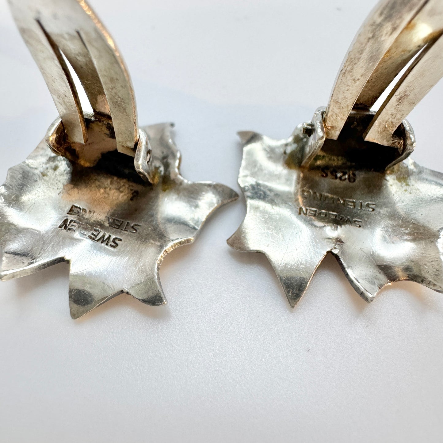 Gertrud Engel for Michelsen, Sweden 1954. Vintage Sterling Silver Earrings. Signed.