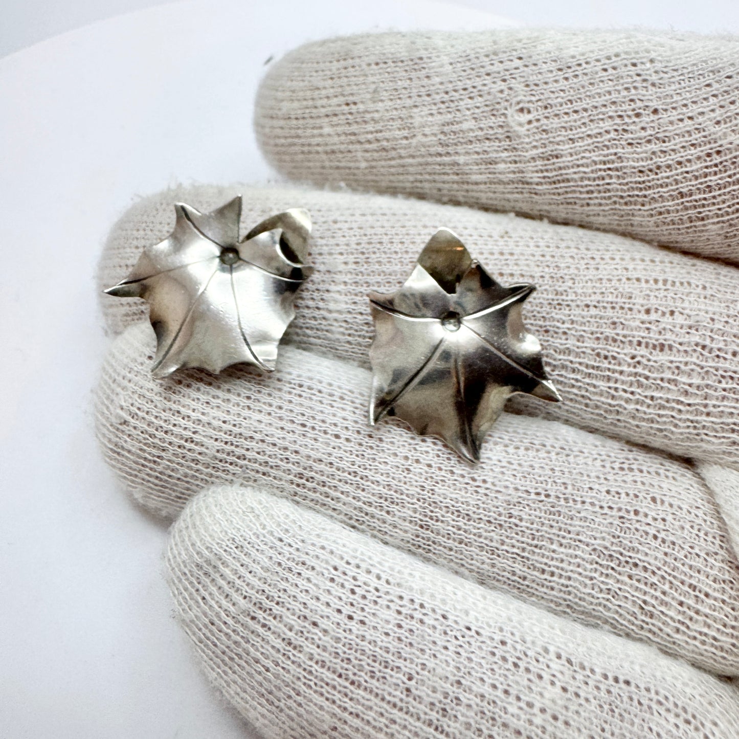 Gertrud Engel for Michelsen, Sweden 1954. Vintage Sterling Silver Earrings. Signed.