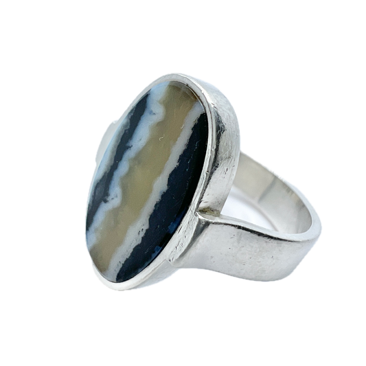 Georg Jensen, Denmark 1950-60s. Vintage Sterling Silver Jasper Ring. Rare no 189 Design.