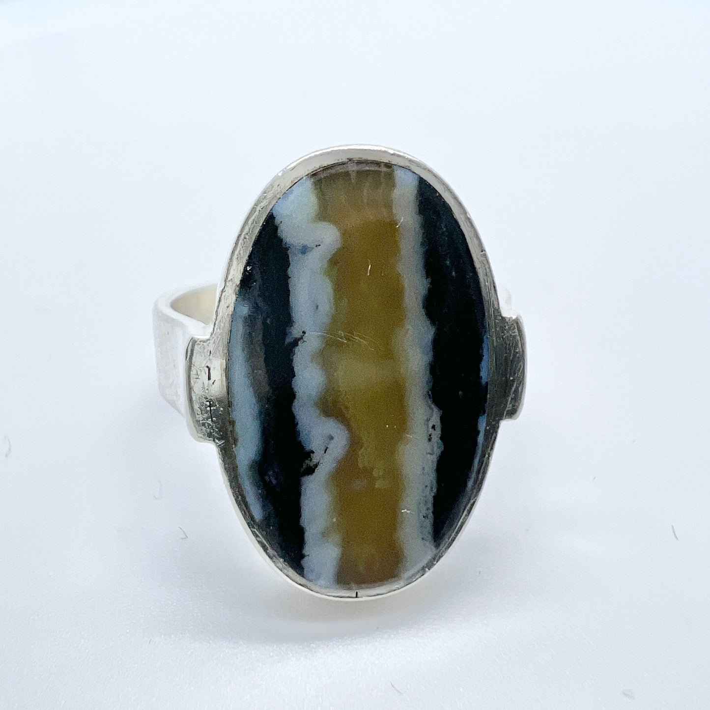 Georg Jensen, Denmark 1950-60s. Vintage Sterling Silver Jasper Ring. Rare no 189 Design.