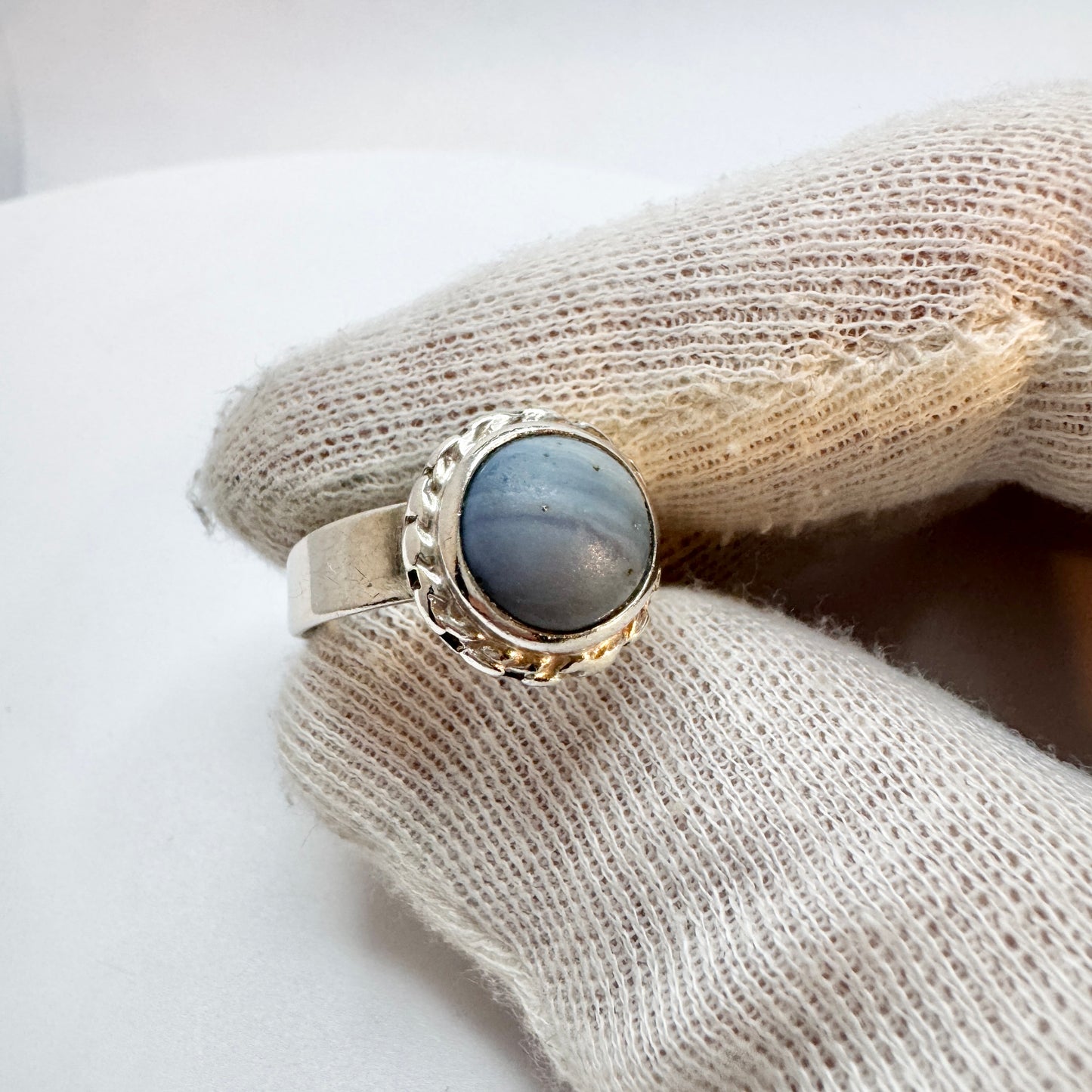 O Nordström, Sweden 1988. Vintage Solid Silver Bergslagen-stone Ring.