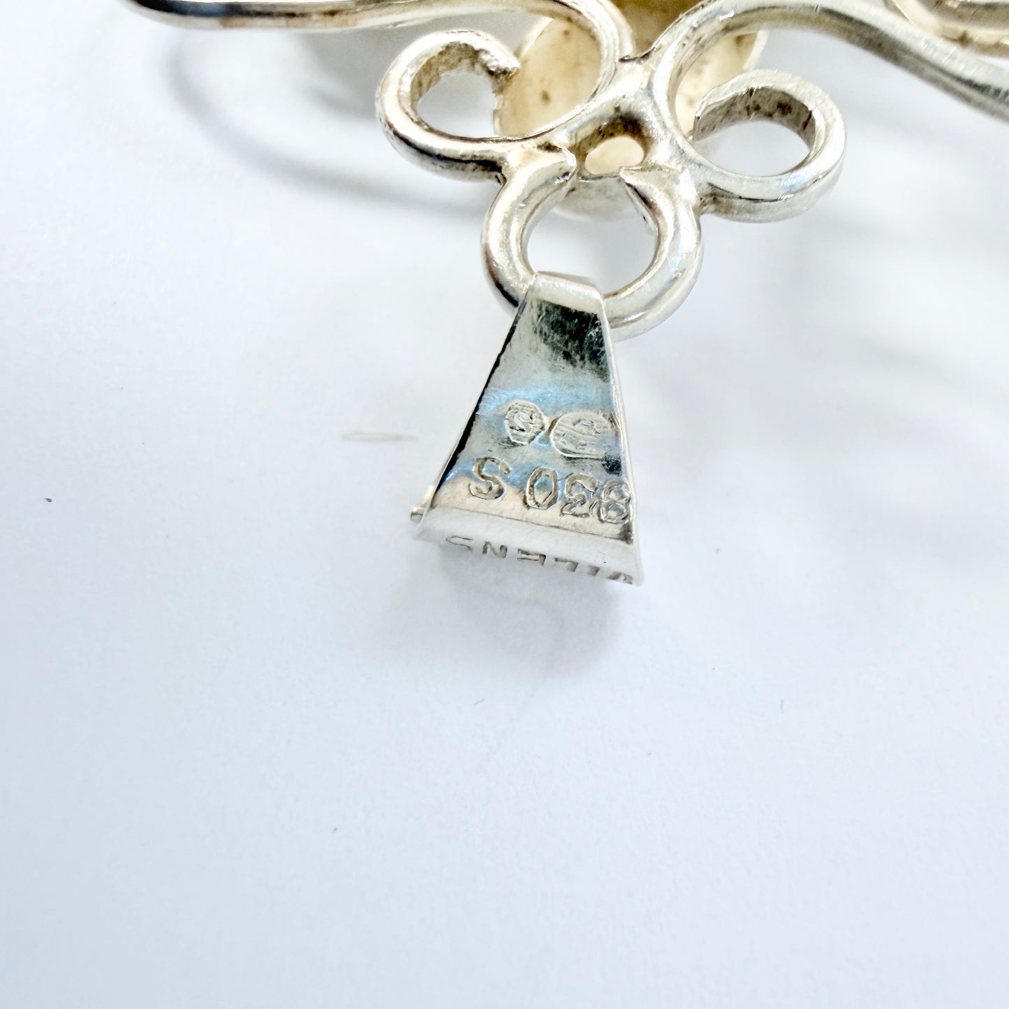 Vintage 1950s Solid Silver Organic Pendant.