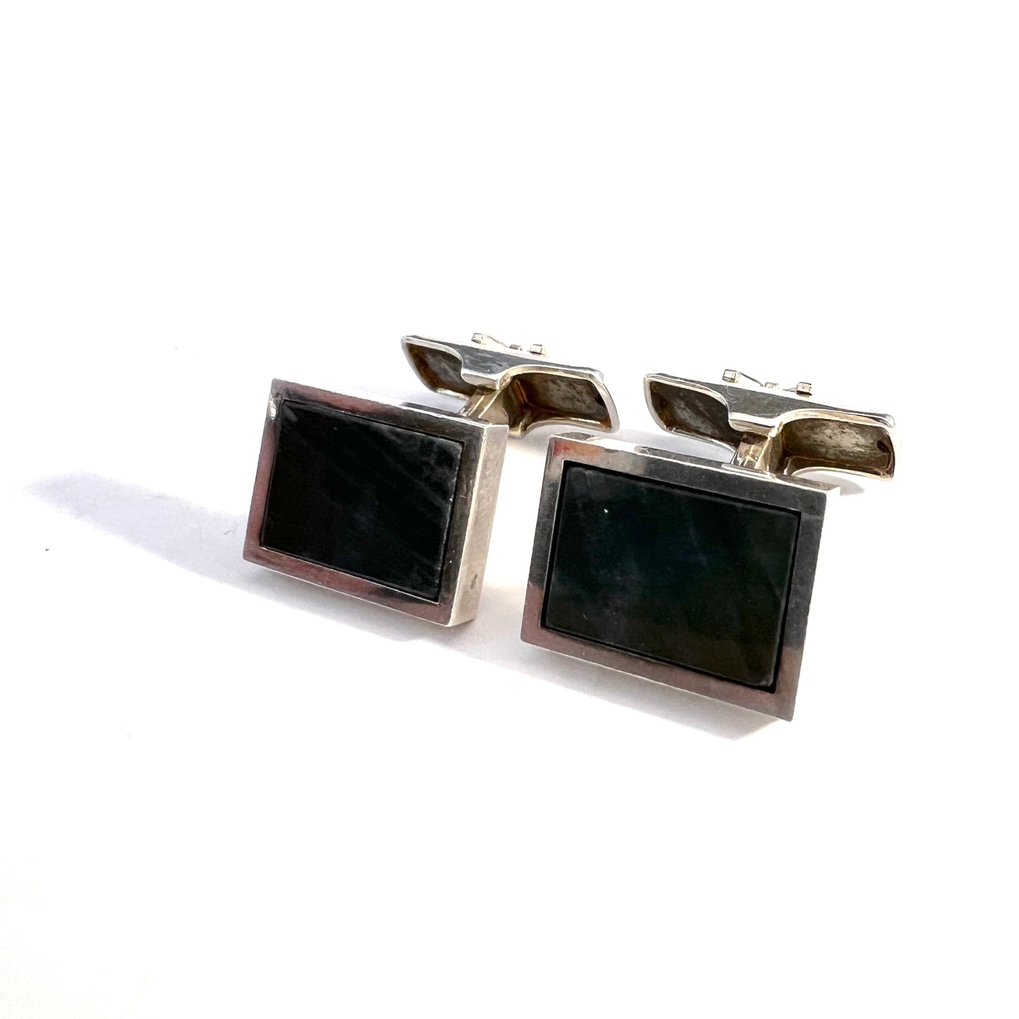 Kupittaan Kulta Finland. Vintage Sterling Silver Spectrolite Cufflinks.