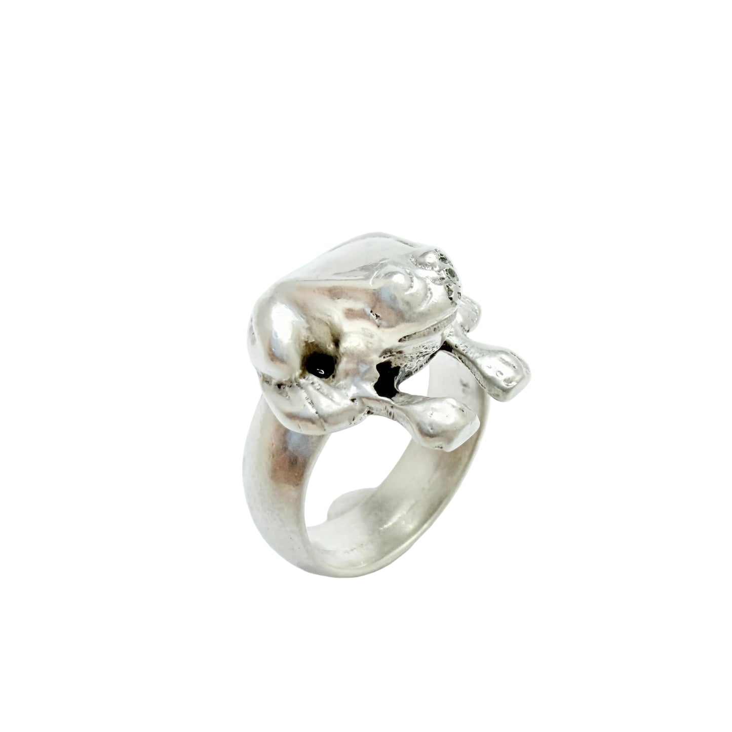 Chunky Vintage Sterling Silver Frog Toad Ring.