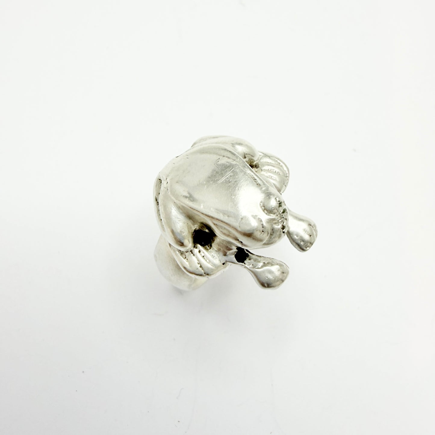 Chunky Vintage Sterling Silver Frog Toad Ring.
