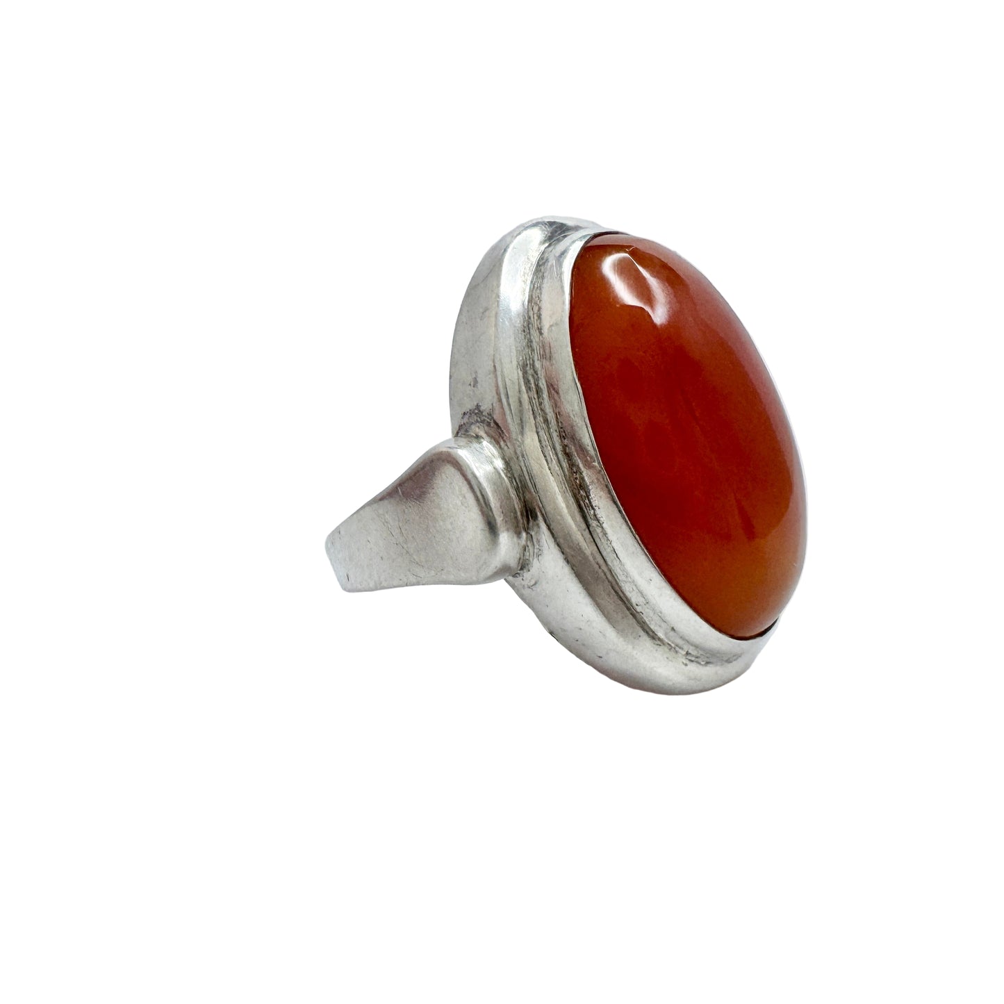 Frey & Co, Germany 1950-60s. Solid Silver Carnelian Ring.