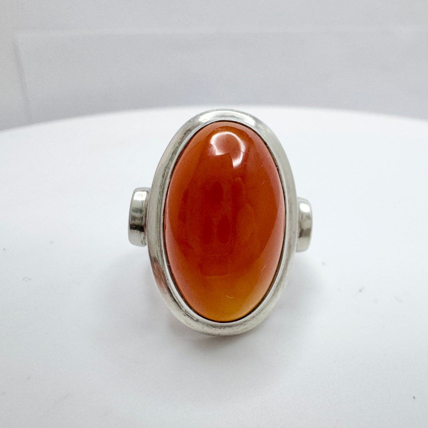 Frey & Co, Germany 1950-60s. Solid Silver Carnelian Ring.