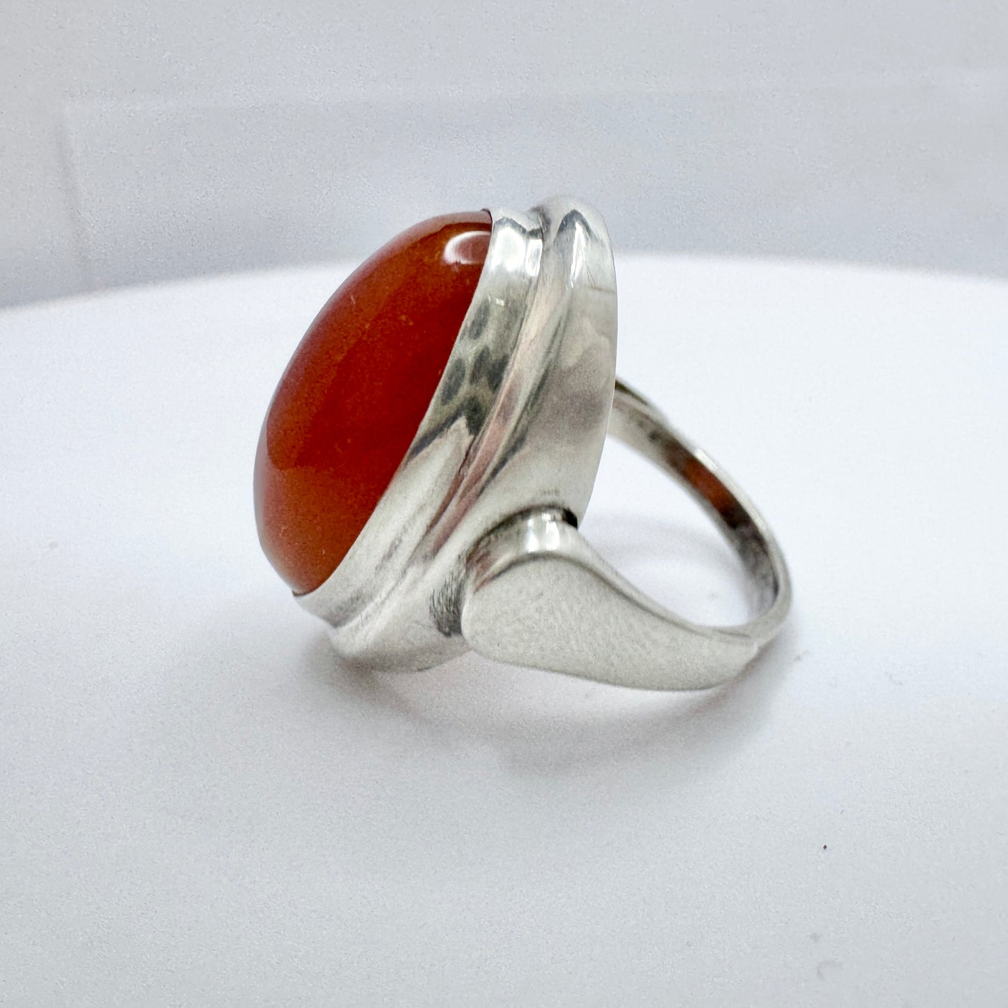 Frey & Co, Germany 1950-60s. Solid Silver Carnelian Ring.