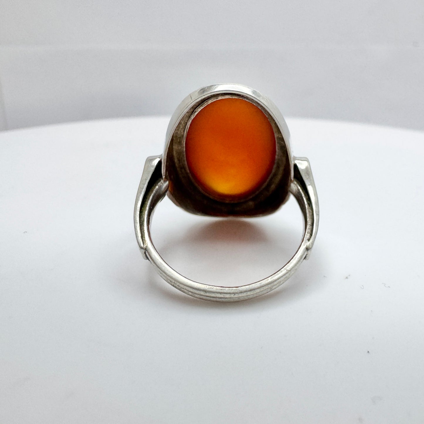 Frey & Co, Germany 1950-60s. Solid Silver Carnelian Ring.