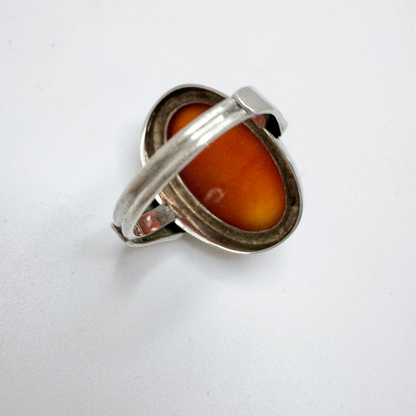 Frey & Co, Germany 1950-60s. Solid Silver Carnelian Ring.