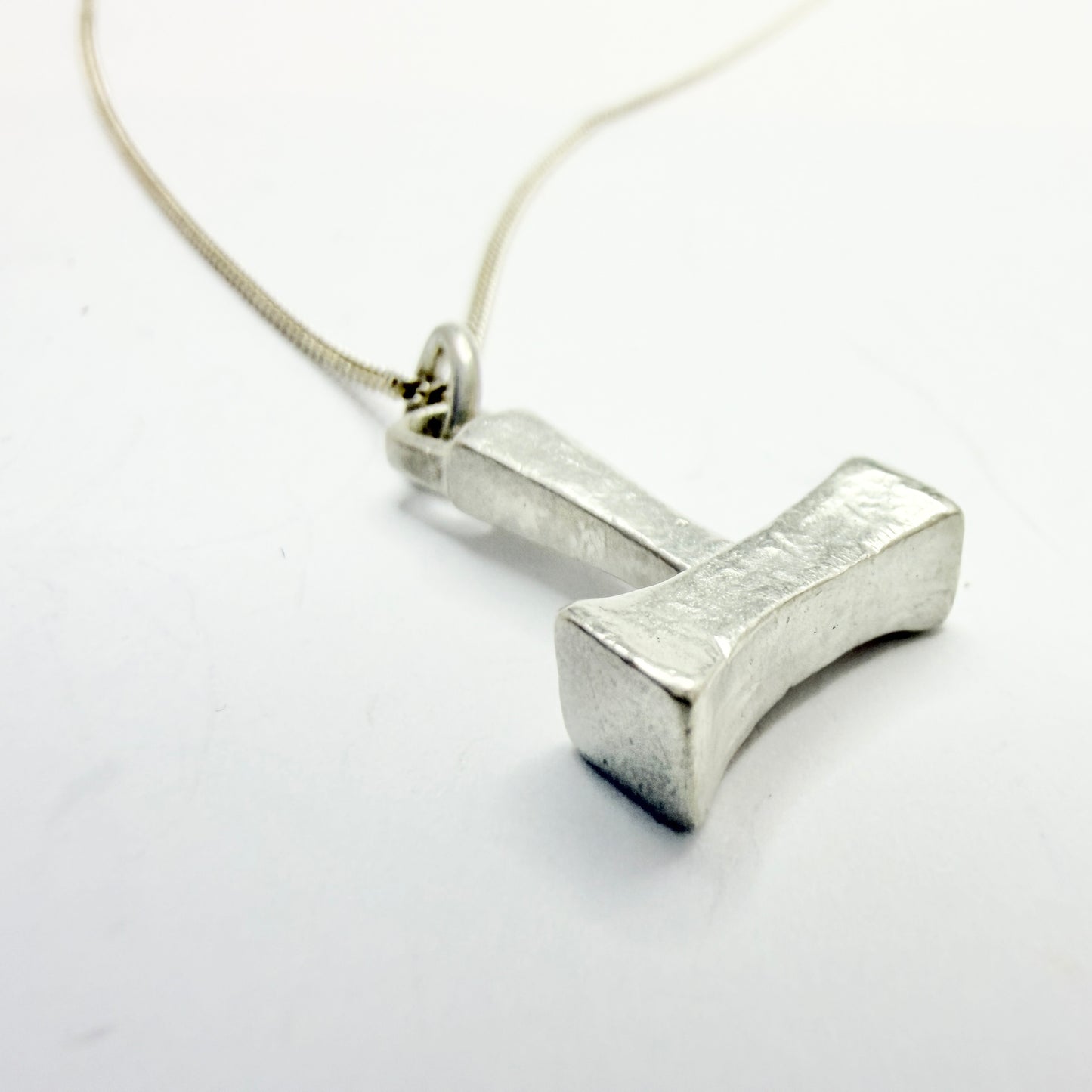 Sweden. Vintage Sterling Silver Thor's Hammer Viking Copy Pendant Necklace