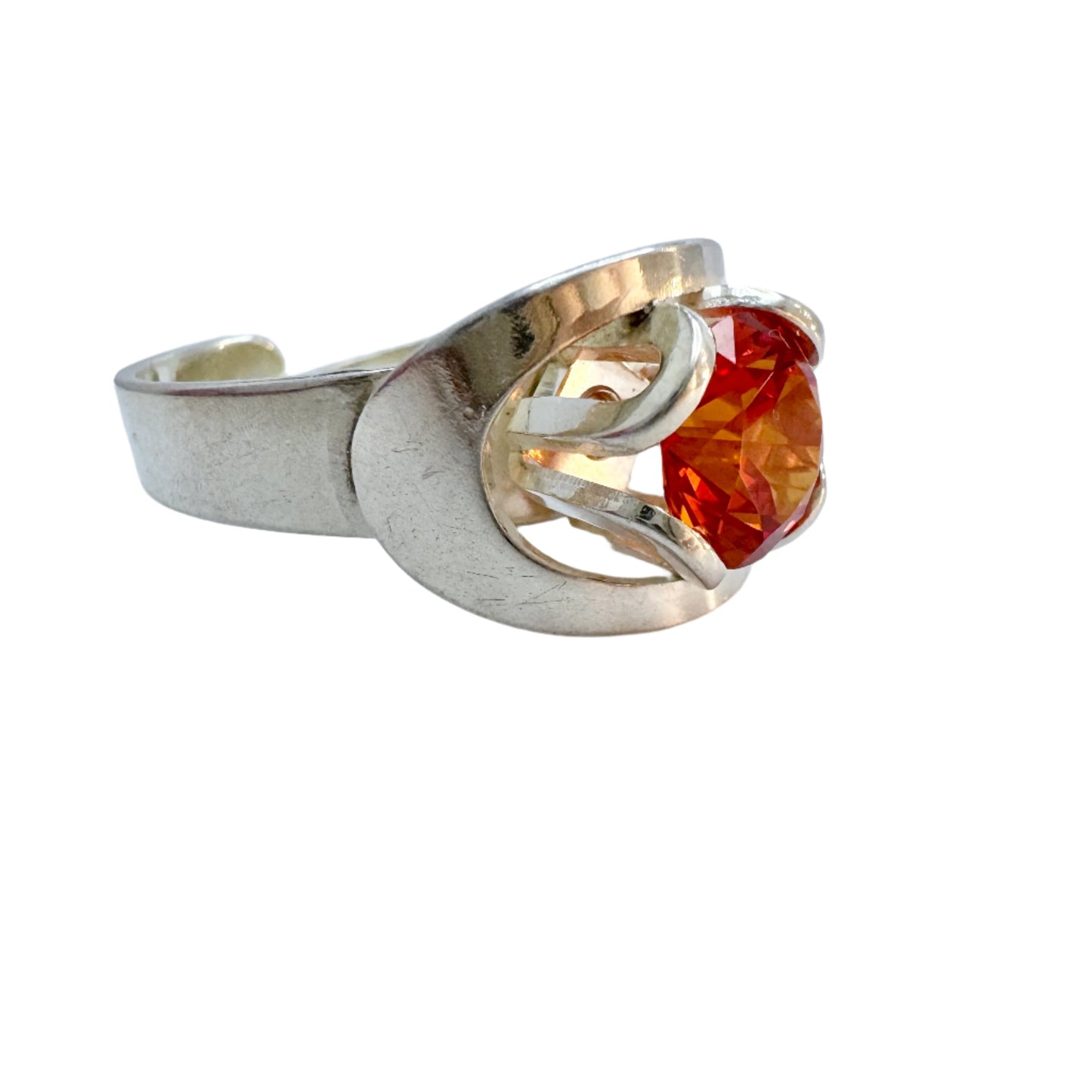 Brofod, Sweden 1975. Vintage Sterling Silver Synthetic Sapphire Ring.