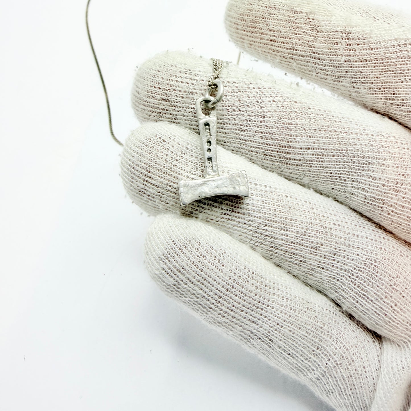 Sweden. Vintage Sterling Silver Thor's Hammer Viking Copy Pendant Necklace