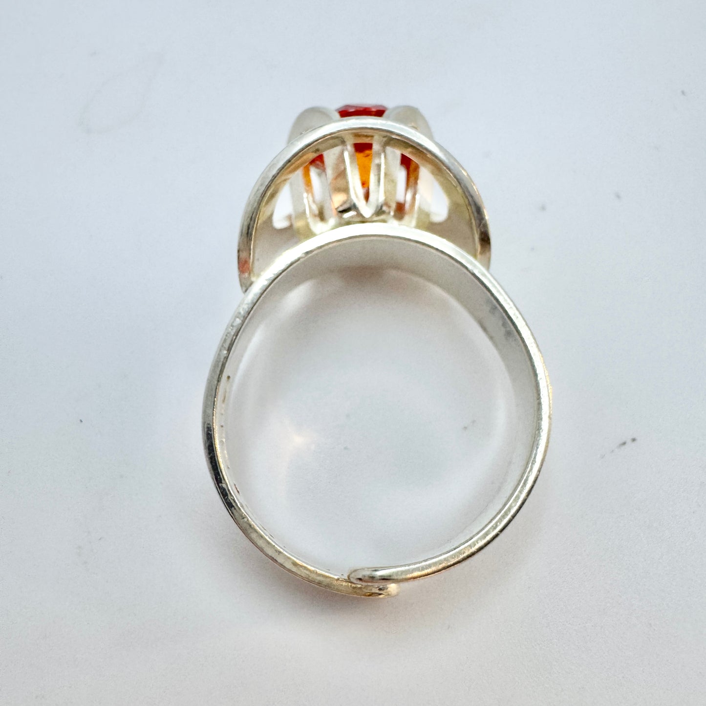 Brofod, Sweden 1975. Vintage Sterling Silver Synthetic Sapphire Ring.