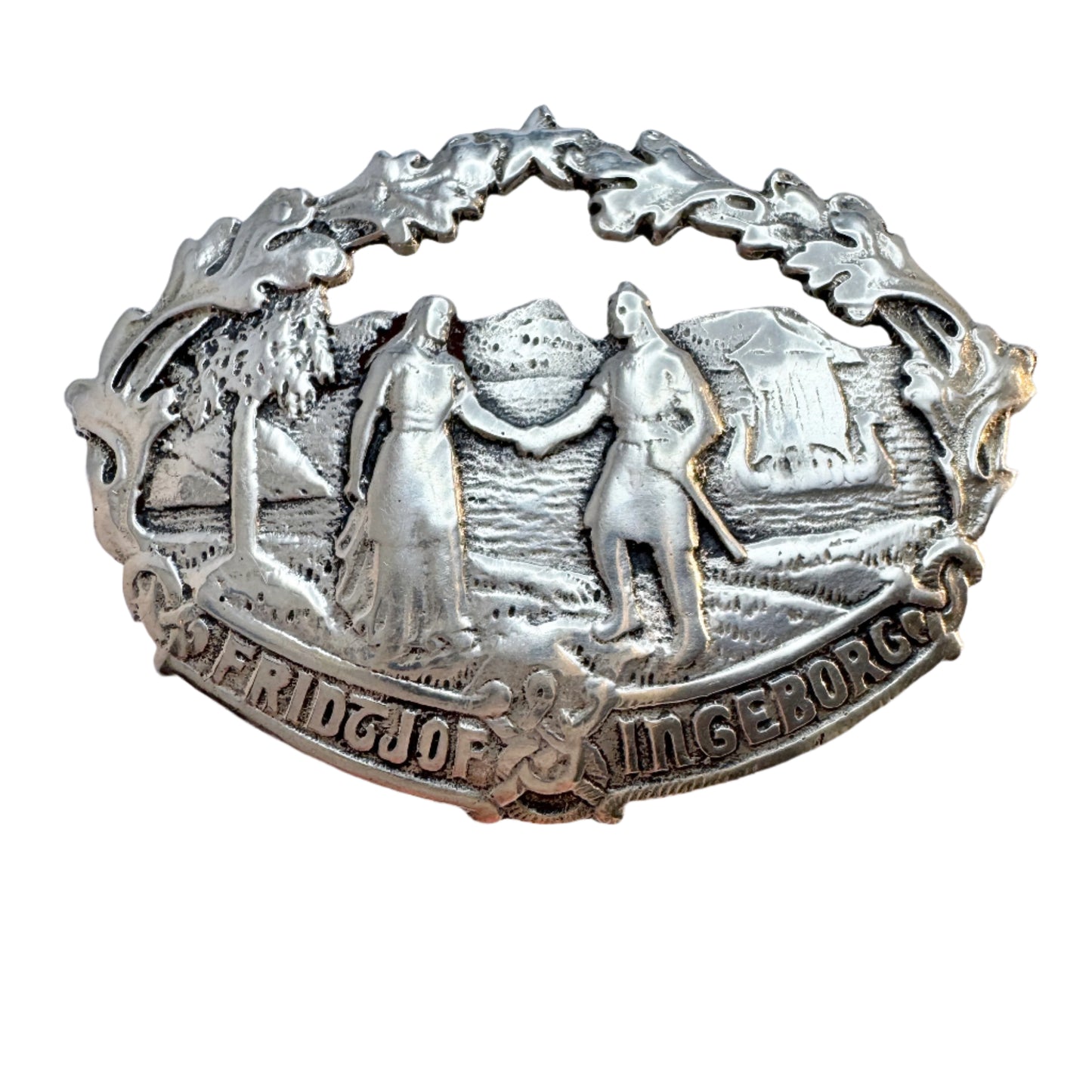 Nile Erik Elvik, Norway. Antique Solid Silver Brooch. Fridtjof & Ingeborg, a Viking-era Love Story