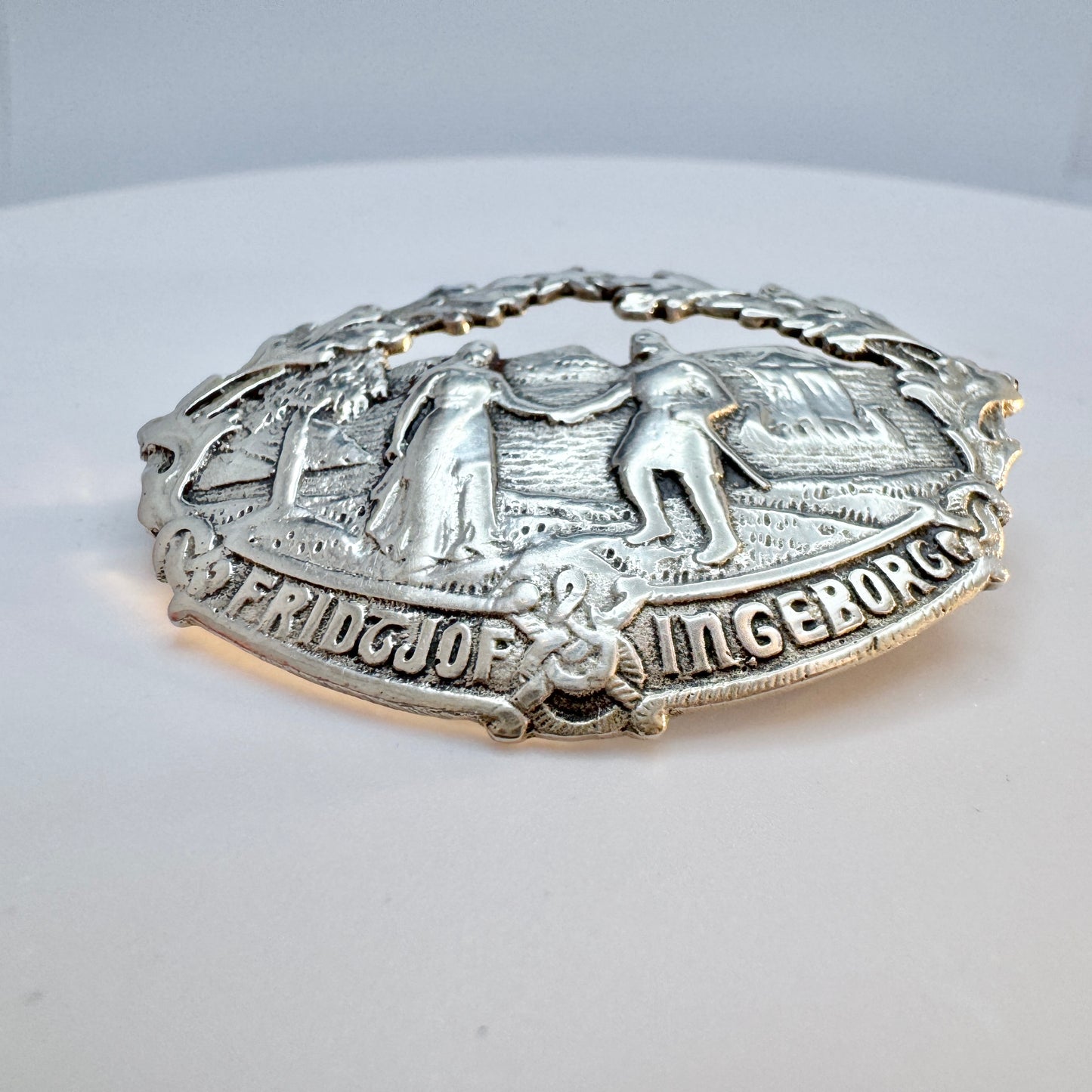 Nile Erik Elvik, Norway. Antique Solid Silver Brooch. Fridtjof & Ingeborg, a Viking-era Love Story