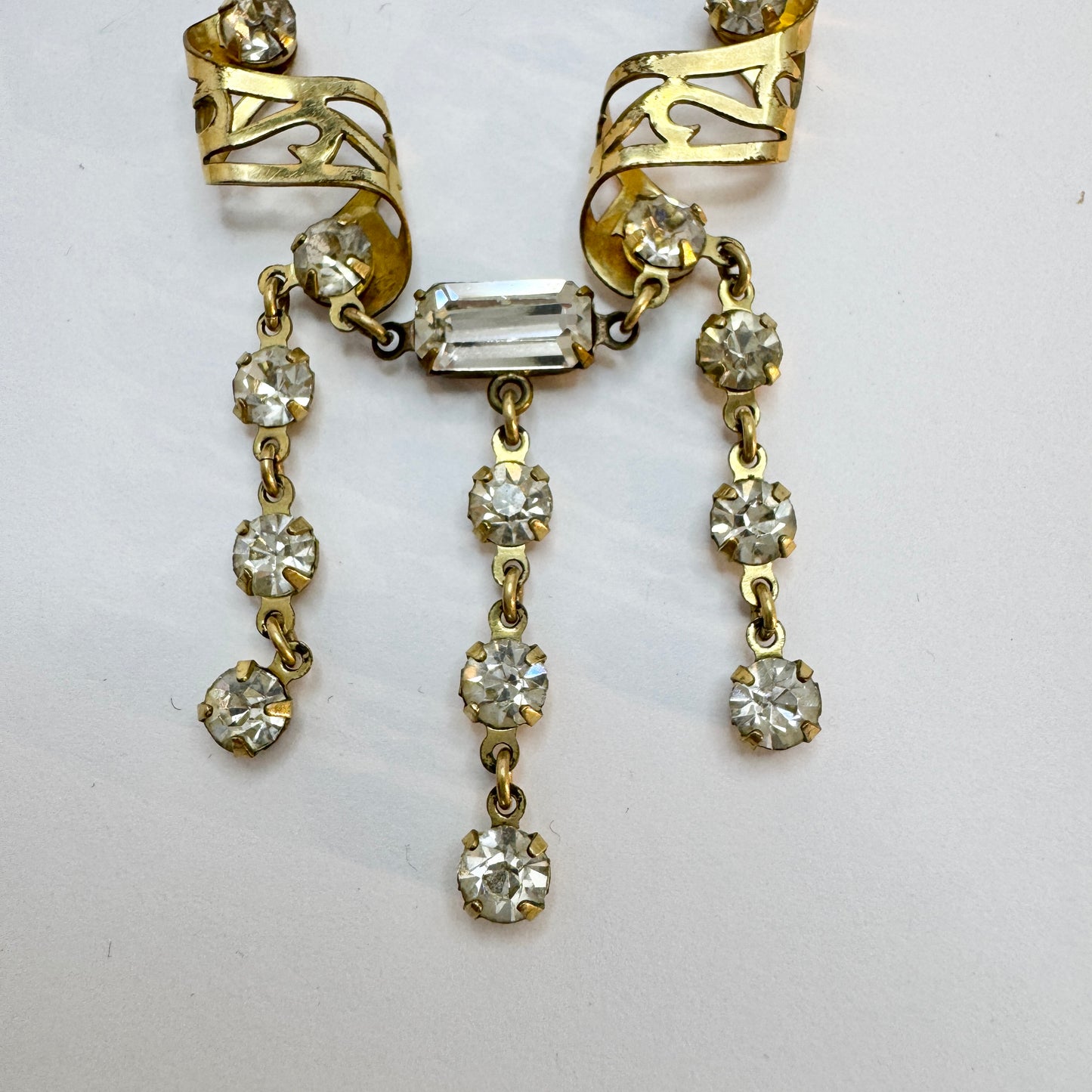 Two Vintage c 1940-50s Costume Jewelry Necklaces.