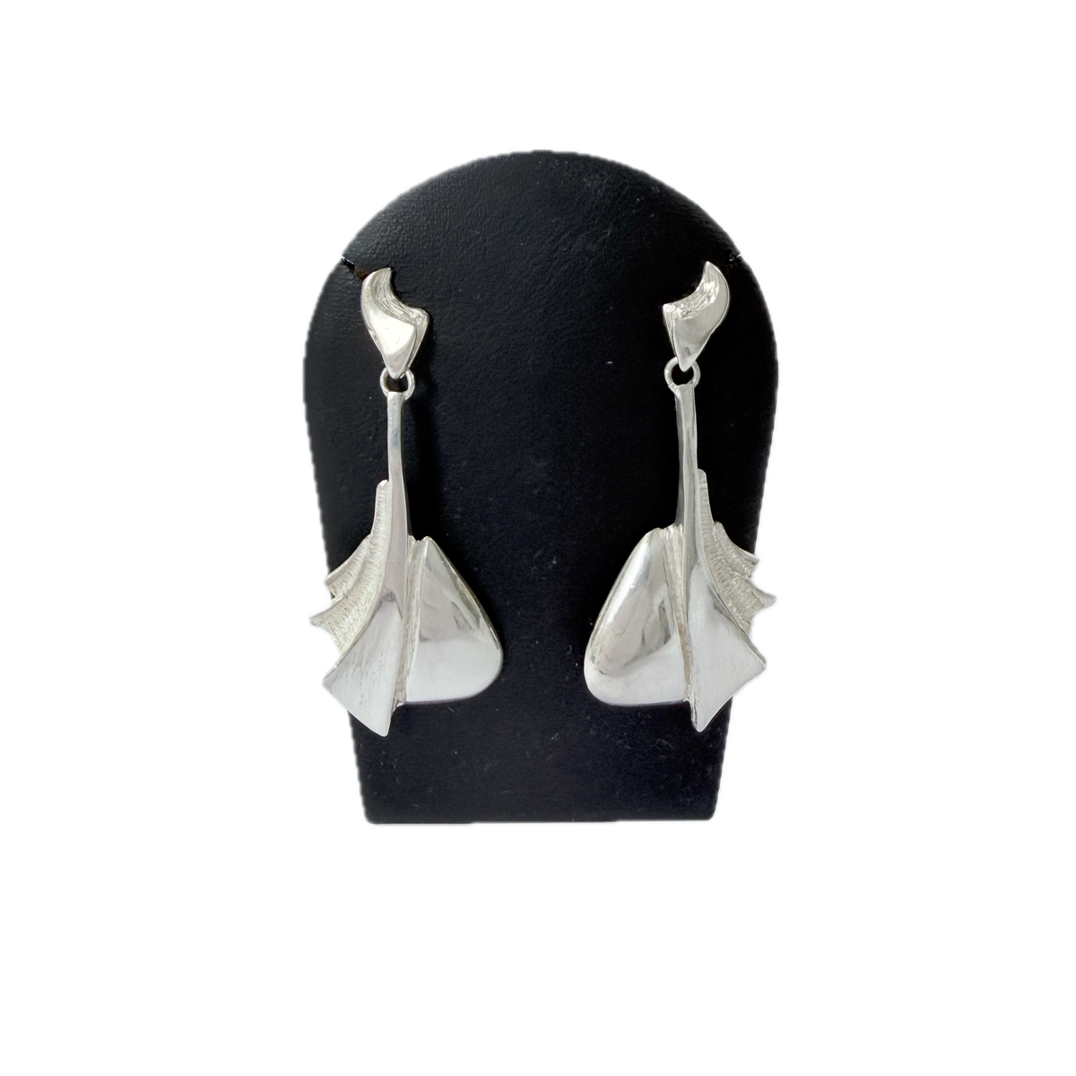 Alton, Sweden. Large Vintage ca 1980s Sterling Silver Earrings.