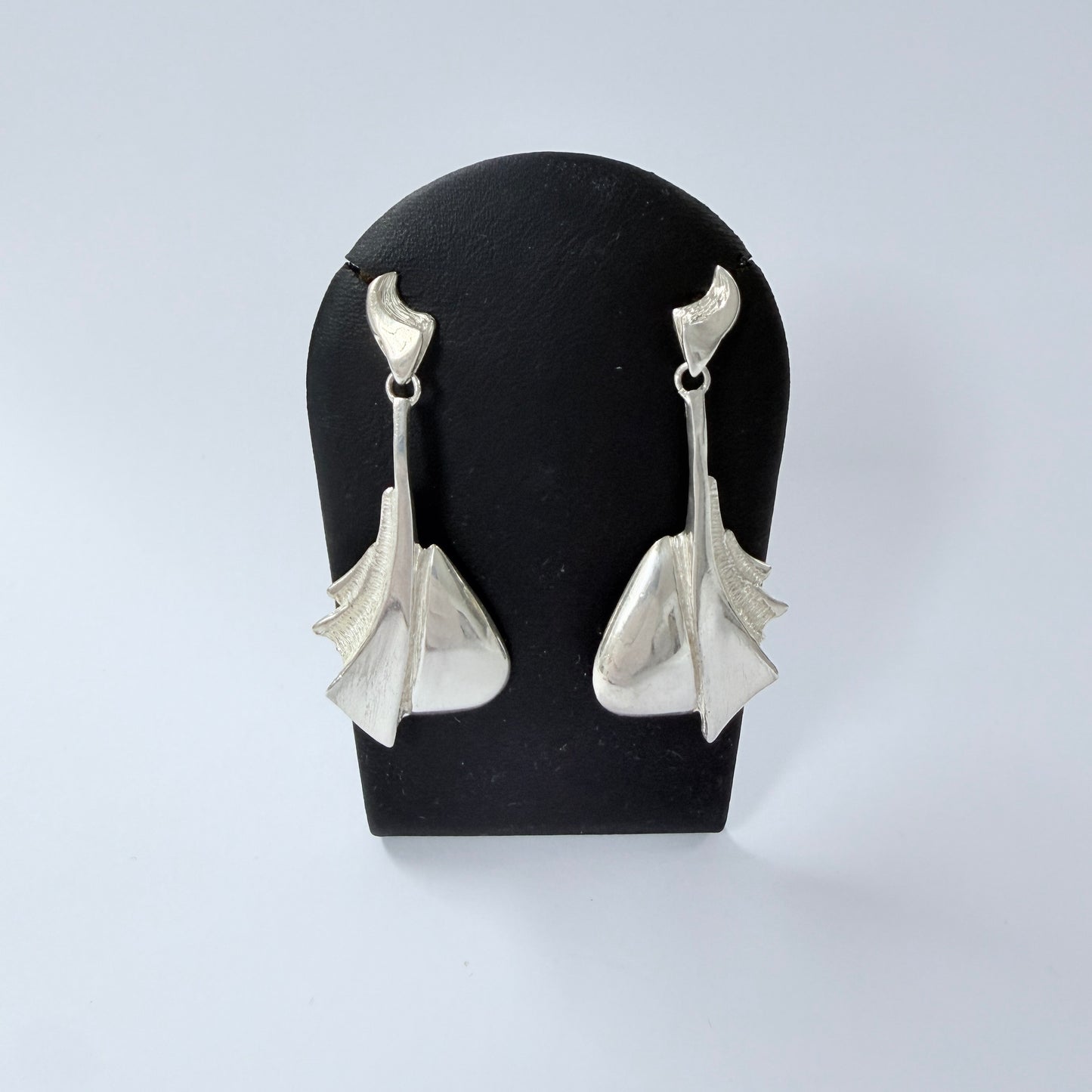 Alton, Sweden. Large Vintage ca 1980s Sterling Silver Earrings.