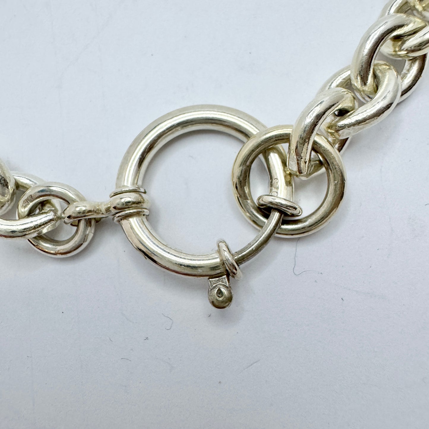 Chunky Vintage Sterling Silver 17" Watch Chain.