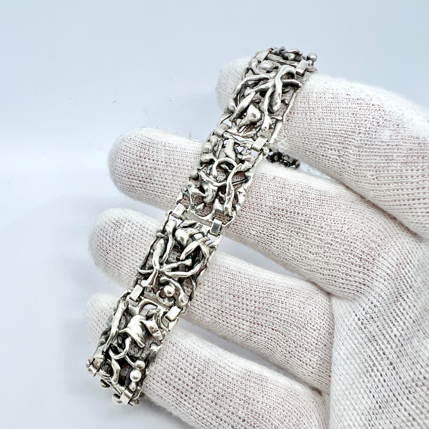 Aage Weimar, Copenhagen Denmark 1940-50s Sterling Silver Bracelet.