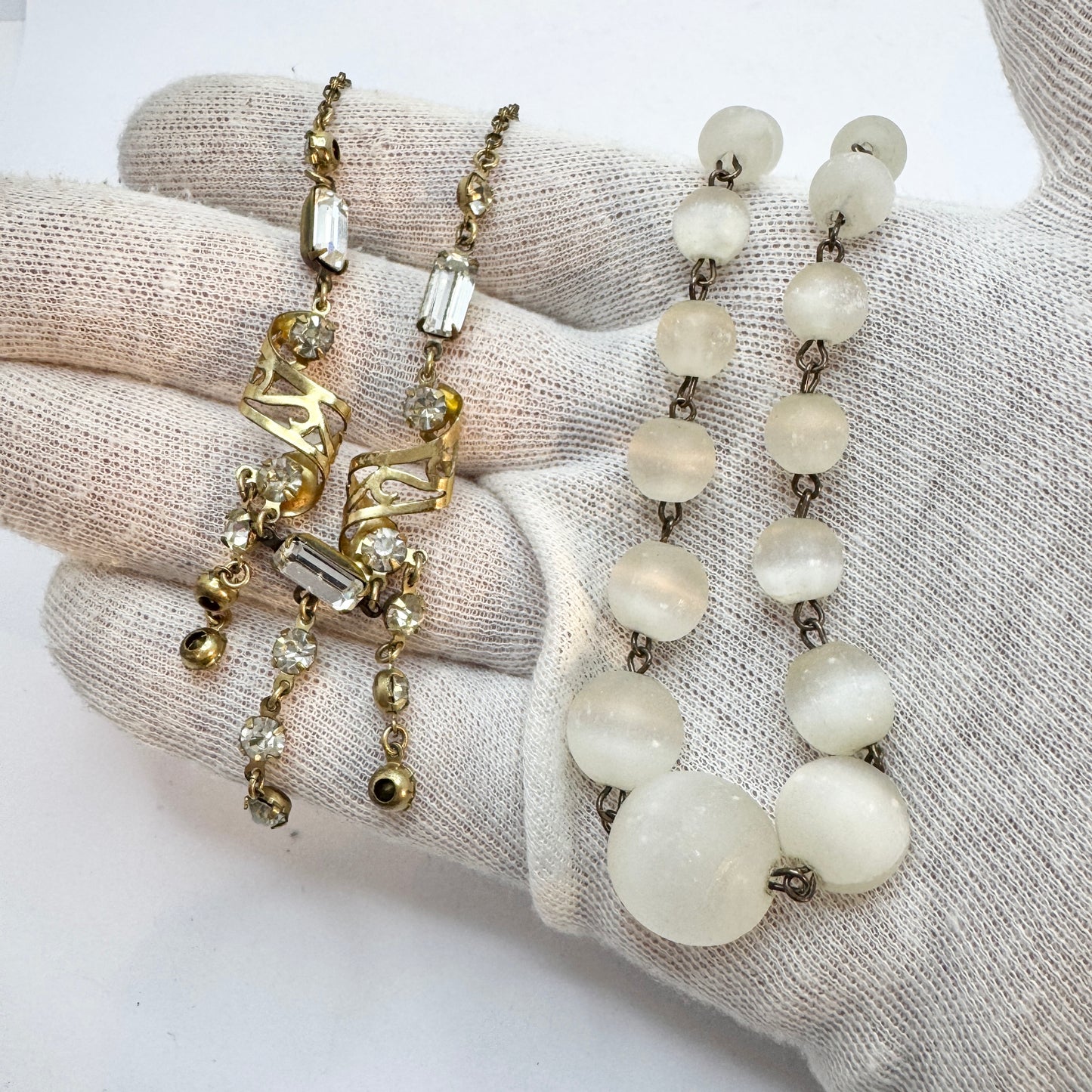 Two Vintage c 1940-50s Costume Jewelry Necklaces.