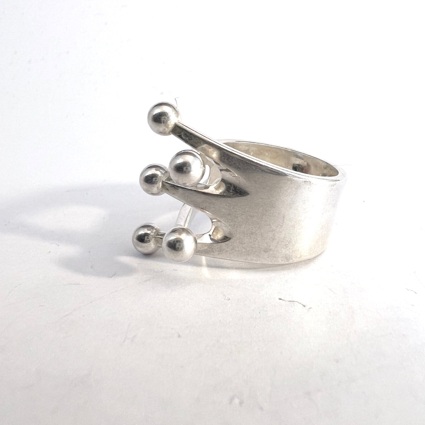 Anna Greta Eker, for PLUS Workshop Norway Modernist 1960s Sterling Silver Ring.