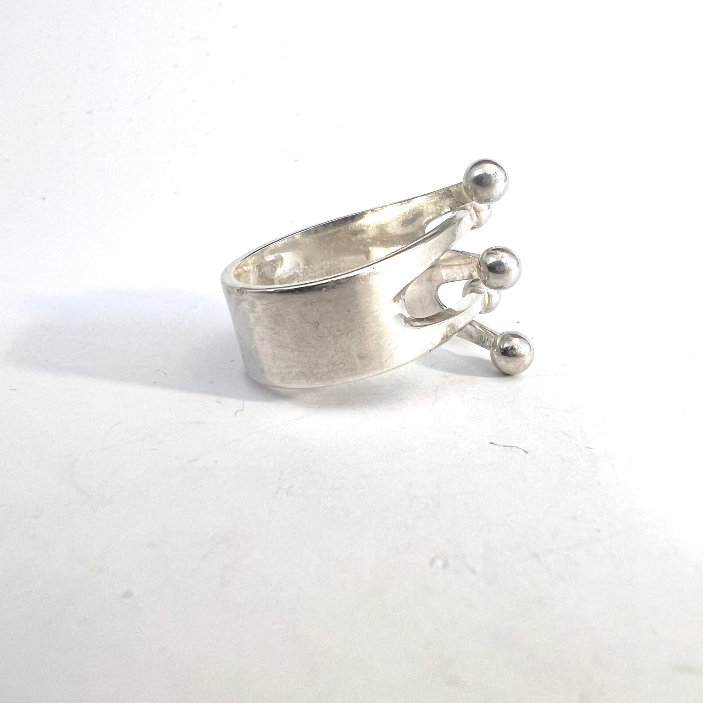 Anna Greta Eker, for PLUS Workshop Norway Modernist 1960s Sterling Silver Ring.