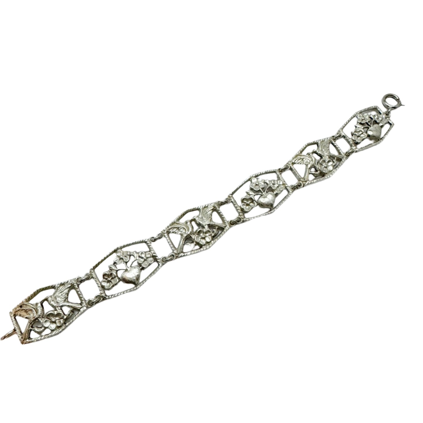 Klagenfurt, Austria. Vintage c 1940-50s. Solid Silver Love Bracelet.