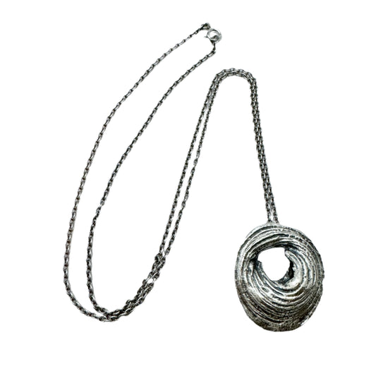 Helky Juvonen for N Westerback, Finland 1972. Vintage Sterling Silver Pendant Necklace.