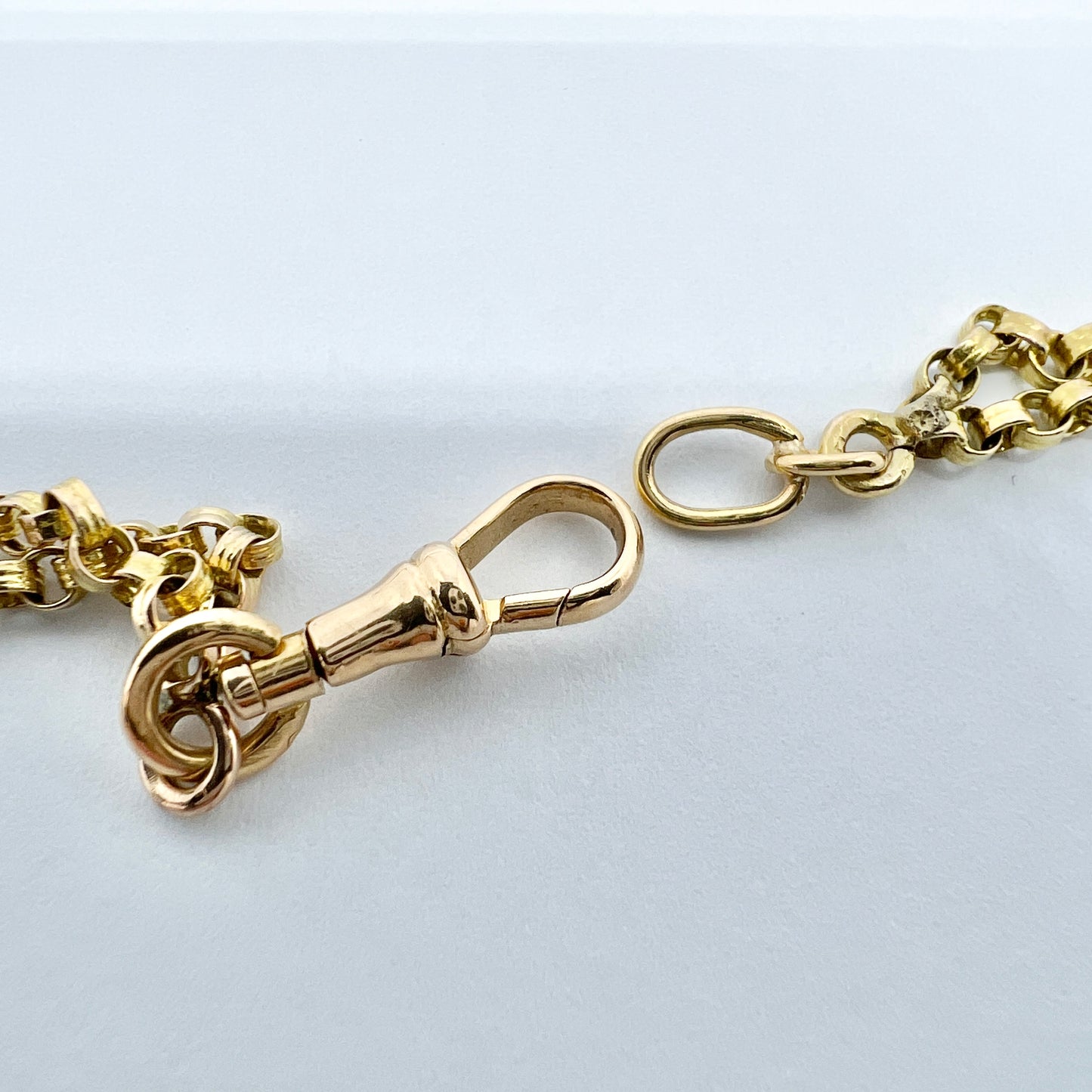 Sweden early 1900s. Antique 18k Gold Two Strand Watch Chain i Perfect Necklace Length.