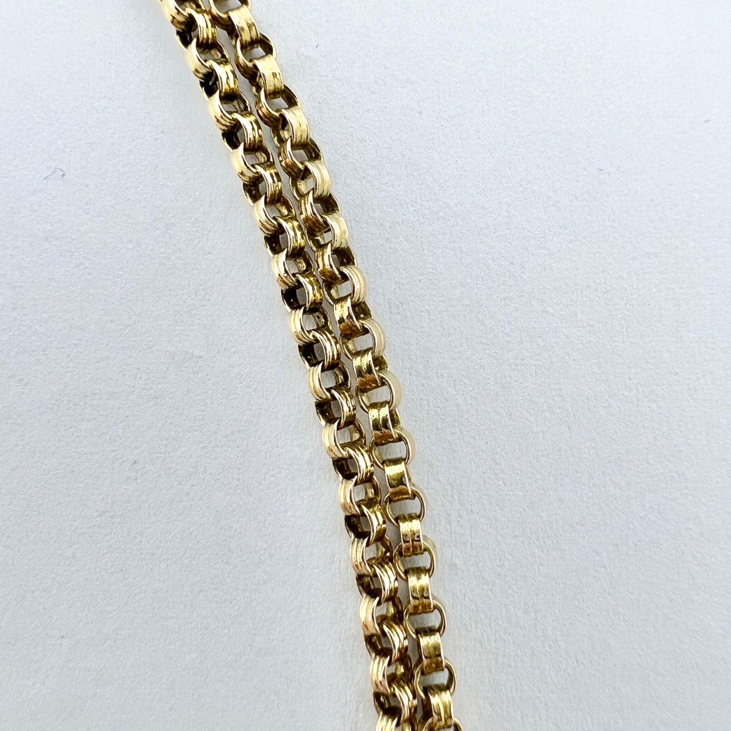 Sweden early 1900s. Antique 18k Gold Two Strand Watch Chain i Perfect Necklace Length.