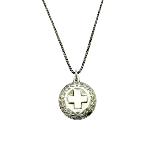 Sporrong, Sweden 1979. Vintage Solid Silver Nurse Pendant Necklace.