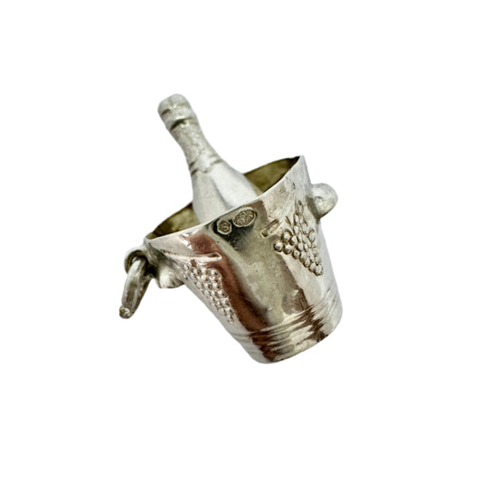 Sweden. Vintage Sterling Silver Wine Cooler Charm.