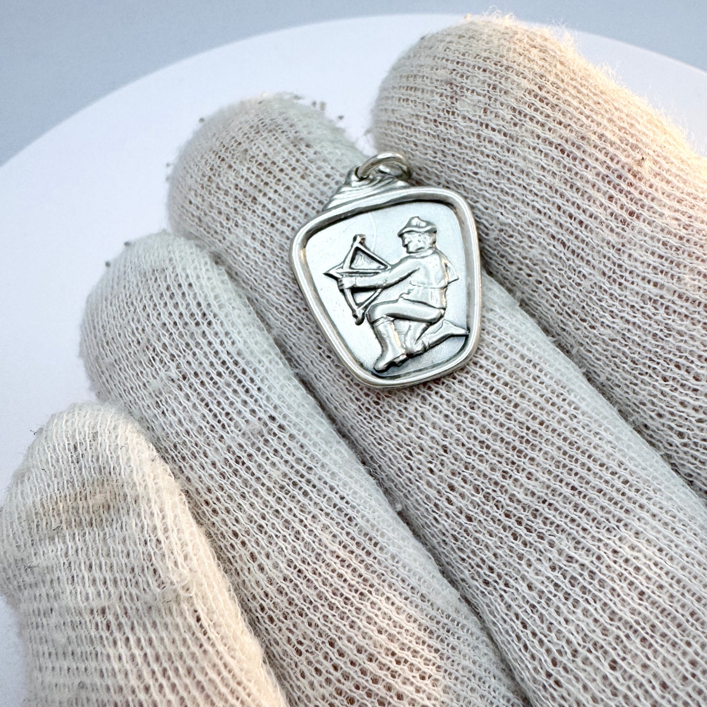 Alton, Sweden year 1960. Vintage Silver Zodiac Sagittarius Charm Pendant.