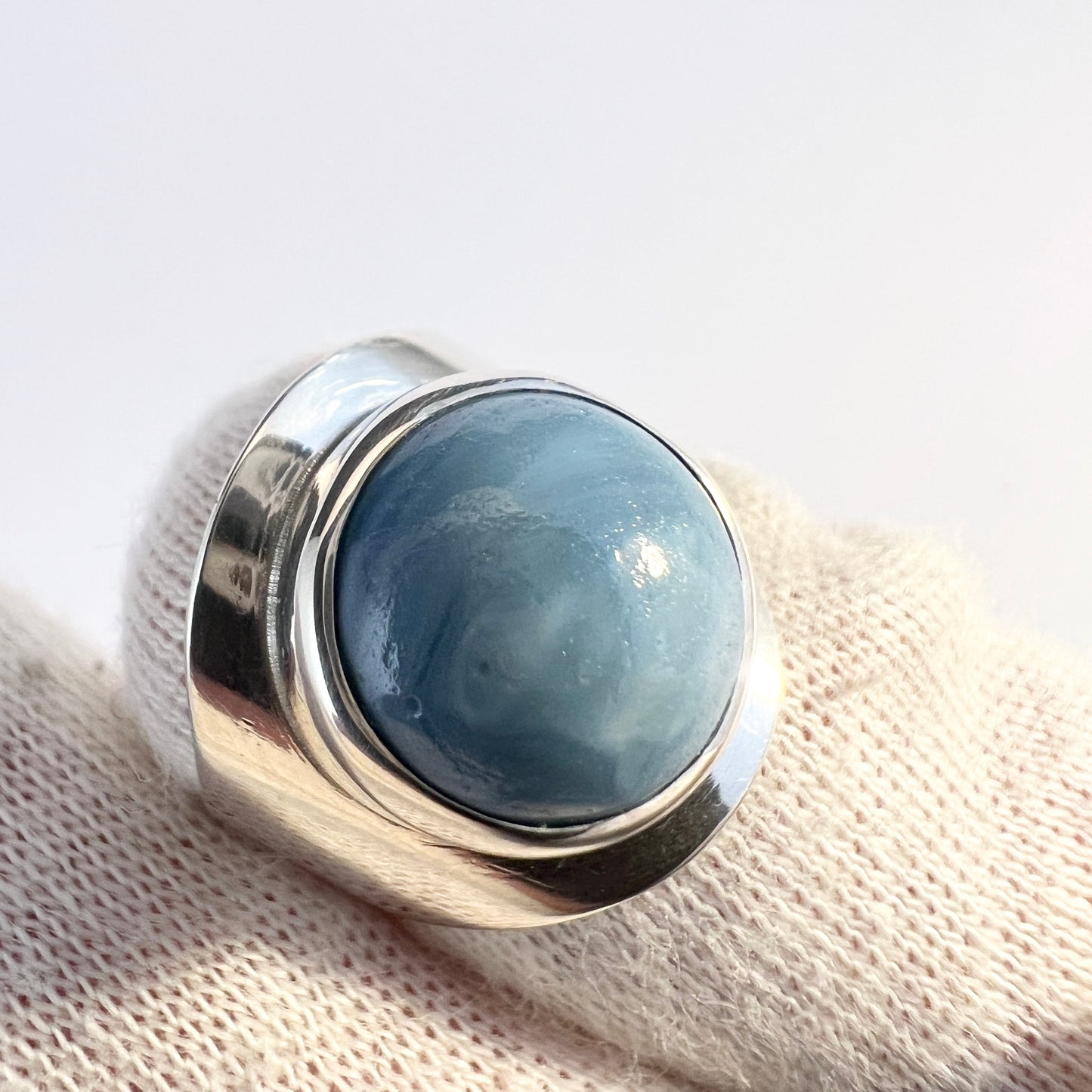 Gunnar Asp, Sweden 1969. Sterling Silver Bergslagen-stone Ring.