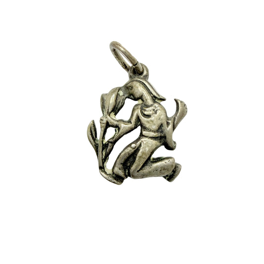 Kaplan, Sweden year 1960. Vintage Solid Silver Zodiac Virgo Charm