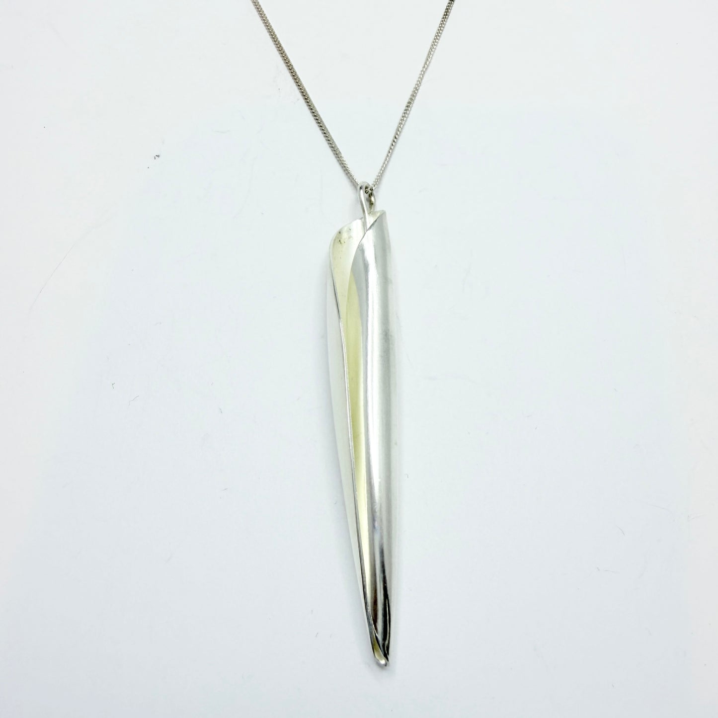 Ingjerd Hanevold for David-Andersen, Norway. Vintage Sterling Silver Pendant + Chain.