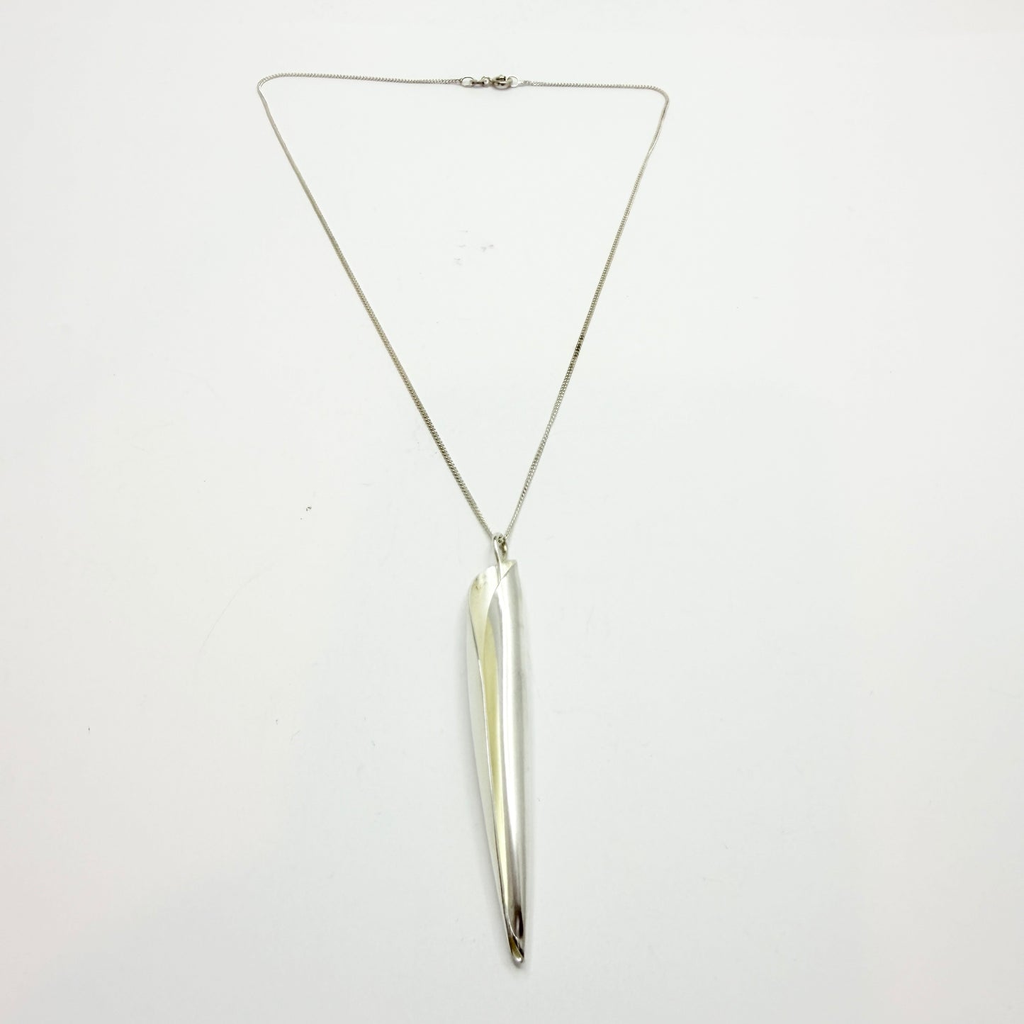 Ingjerd Hanevold for David-Andersen, Norway. Vintage Sterling Silver Pendant + Chain.
