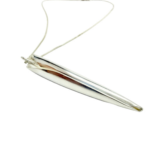 Ingjerd Hanevold for David-Andersen, Norway. Vintage Sterling Silver Pendant + Chain.