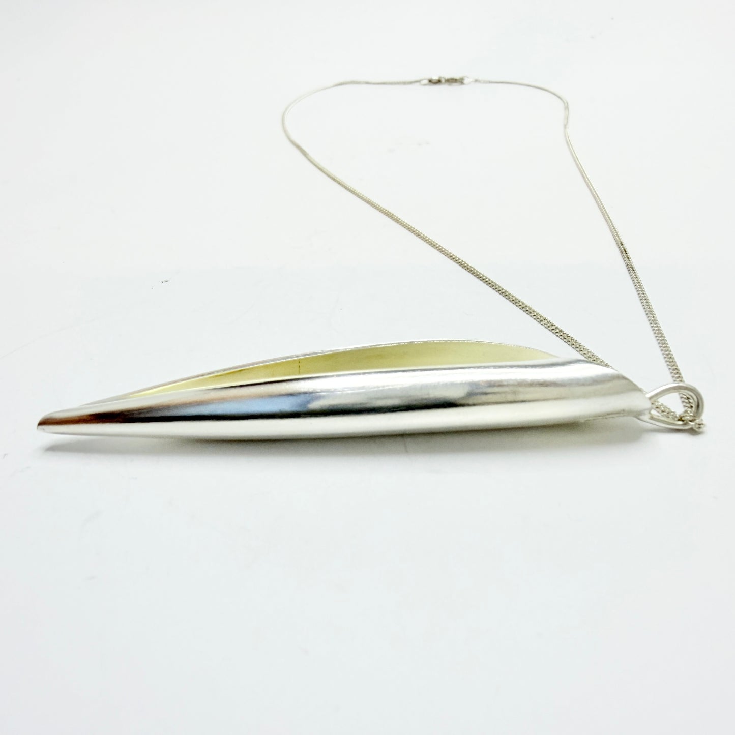 Ingjerd Hanevold for David-Andersen, Norway. Vintage Sterling Silver Pendant + Chain.