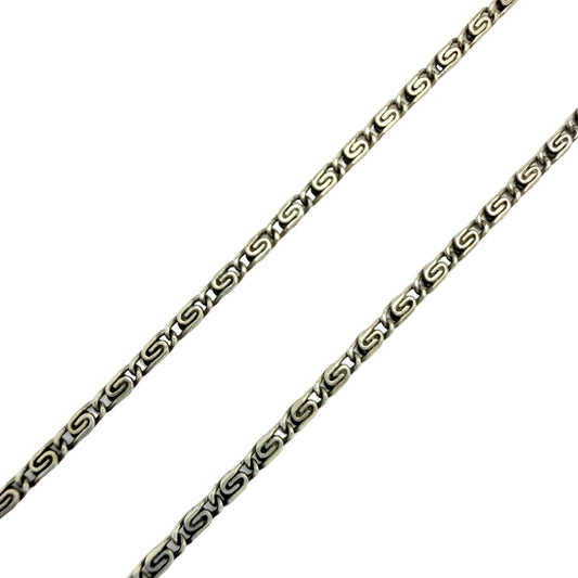 France ca 1930-40s. Vintage Solid Silver 60cm Chain Necklace.