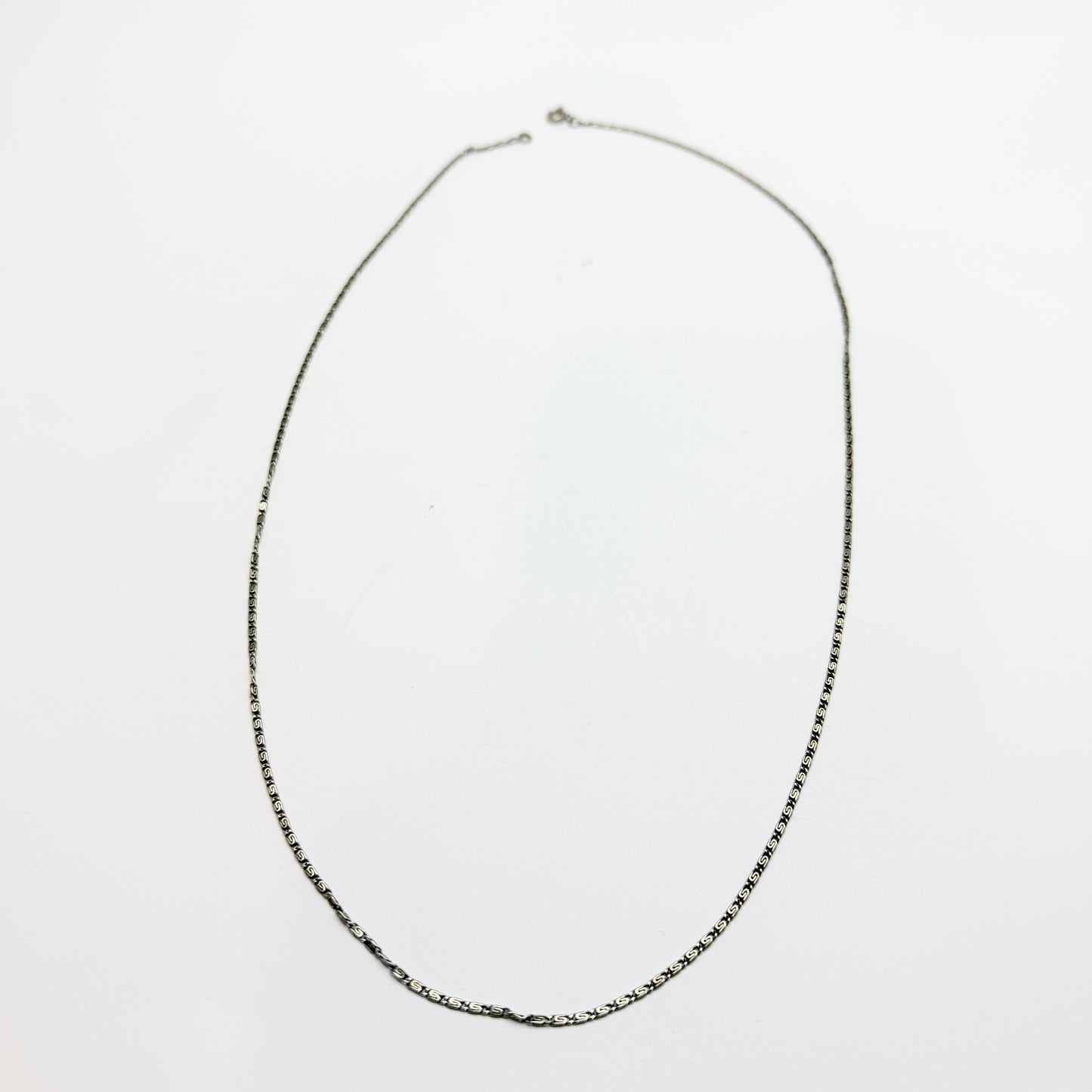 France ca 1930-40s. Vintage Solid Silver 60cm Chain Necklace.