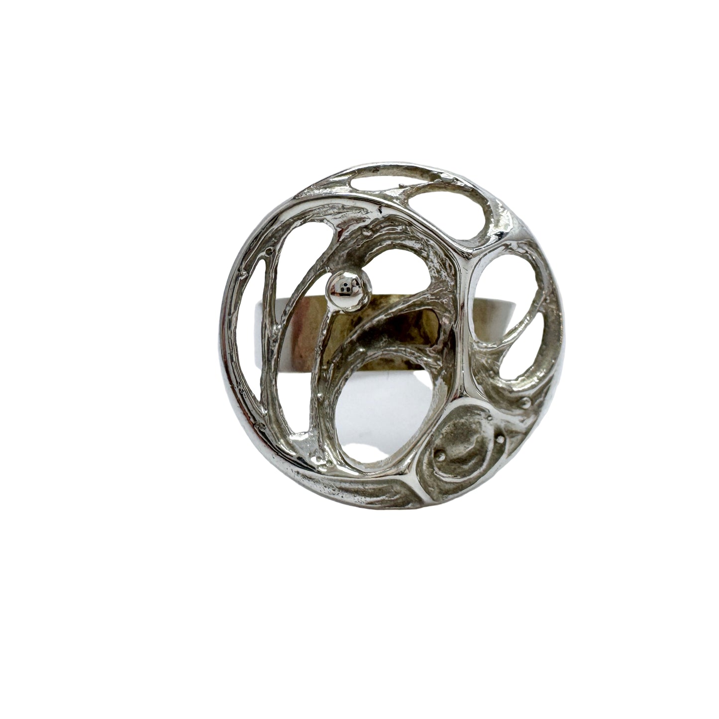Sten & Laine Finland 1974. Vintage Sterling Silver Spider Web Ring.