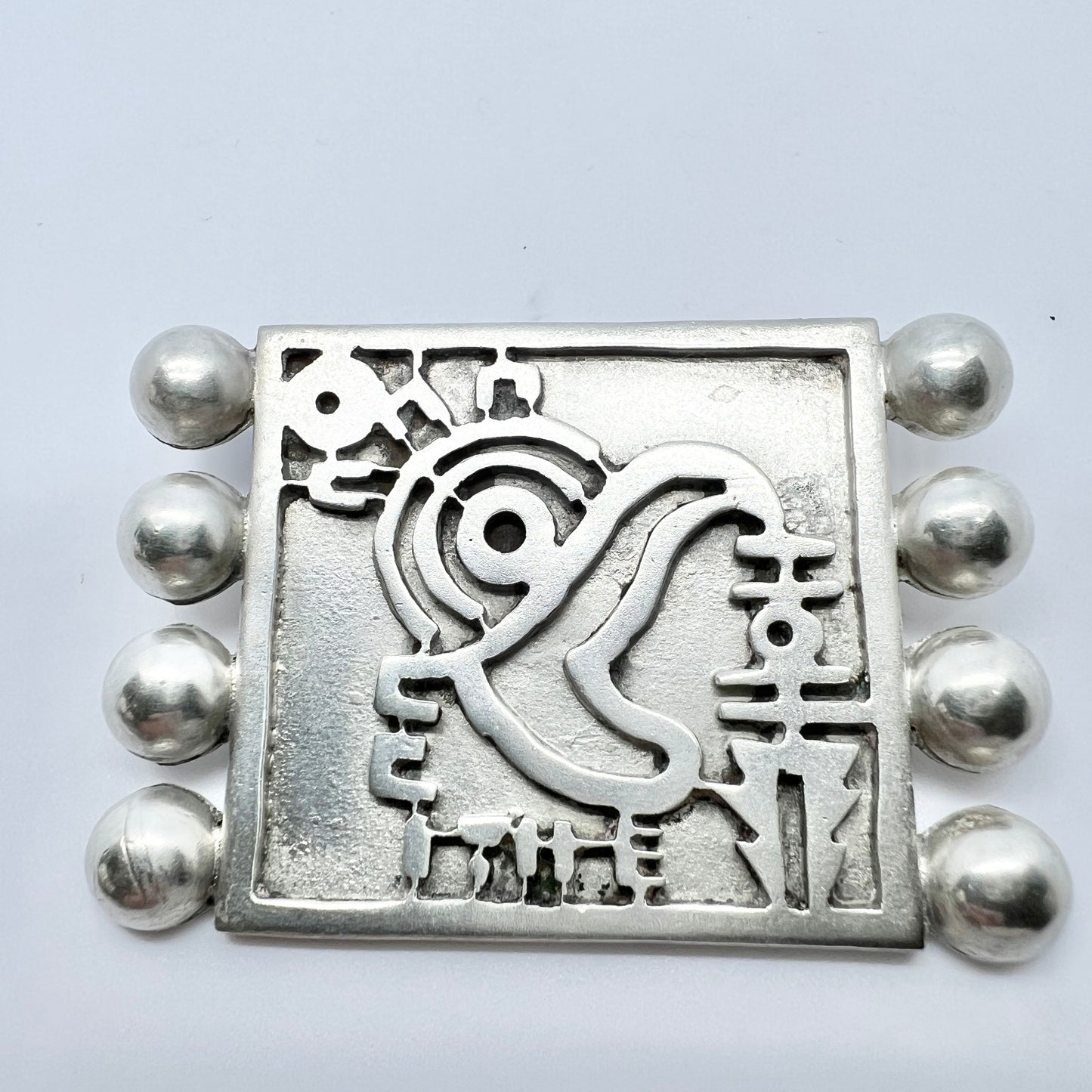 Taxco, Mexico c 1930s. Sterling 980 Silver Brooch.